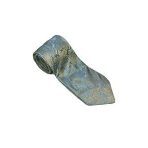 Valerio Garati Blue PaisleyTextured Designer Necktie Handmade Silk 3" Width Tie